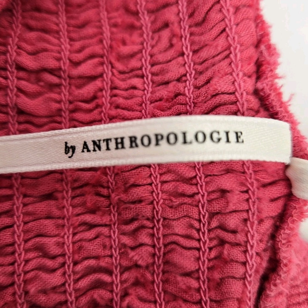 Anthropologie Hot Pink Tiered Ruffle Maxi Dress Size XL Cotton Euro Summer Boho - Picture 5 of 12